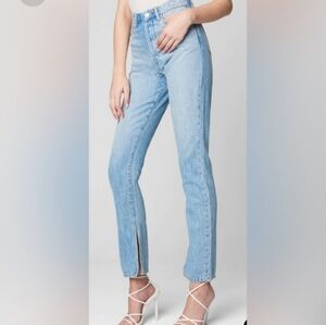 Blank NYC The Cooper Slim Straight Slit Inseam Womens Size 31 Adrenaline Rush